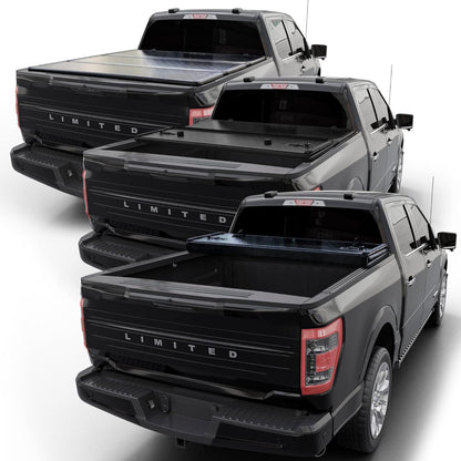 Hard Trifold Truck Bed Tonneau Cover |CFHT007| Fits 2015-2024 GMC Cayon/Chevy Colorado 6' 1" Bed (72.8")