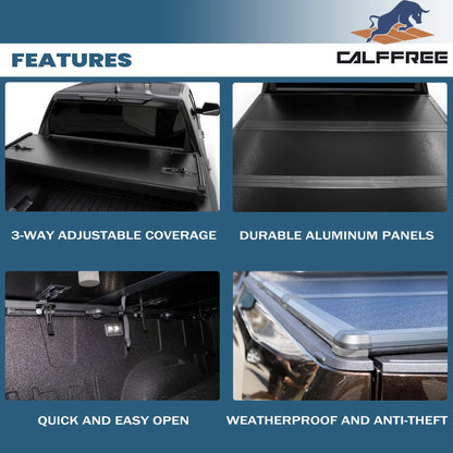 Hard Trifold Truck Bed Tonneau Cover |CFHT007| Fits 2015-2024 GMC Cayon/Chevy Colorado 6' 1" Bed (72.8")