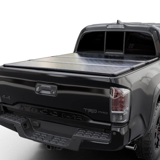 Hard Trifold Truck Bed Tonneau Cover |CFHT019| Fits 2005-2015 Toyota Tacoma w/OE Track System 5' Bed (60.3")