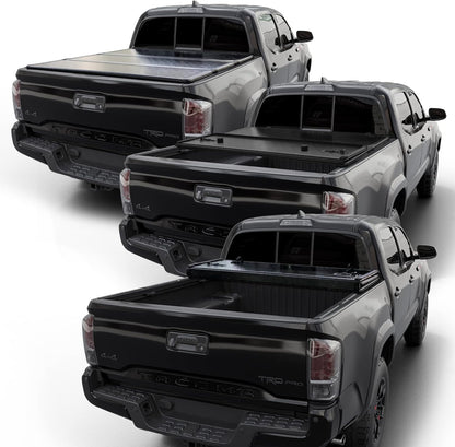 Hard Trifold Truck Bed Tonneau Cover |CFHT020| Fits 2005-2015 Toyota Tacoma w/OE Track System 6' 2" Bed (73.5")