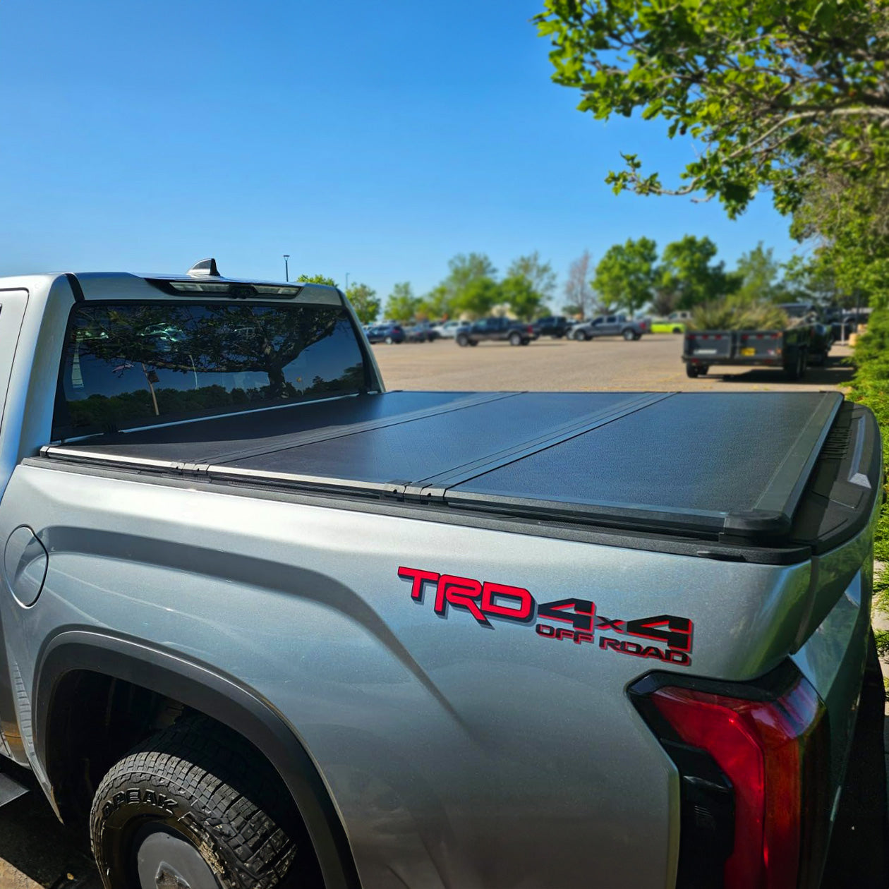 Hard Trifold Truck Bed Tonneau Cover |CFHT026| Fits 2007-2021 Toyota Tundra 5'6" Bed (66.7”)