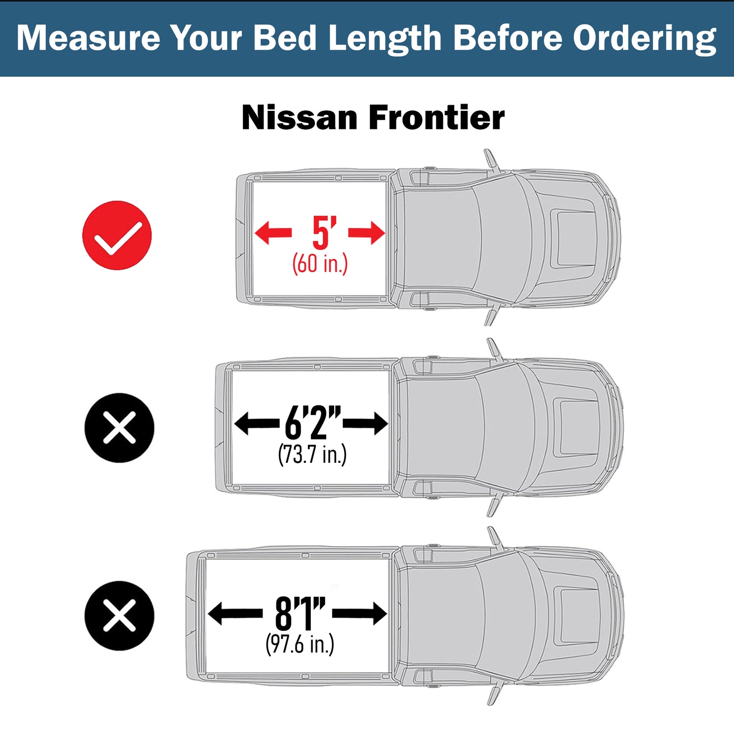 Nissan Frontier Calffree Low Profile Hard Trifold Truck Bed Tonneau Cover 5' Bed (60")
