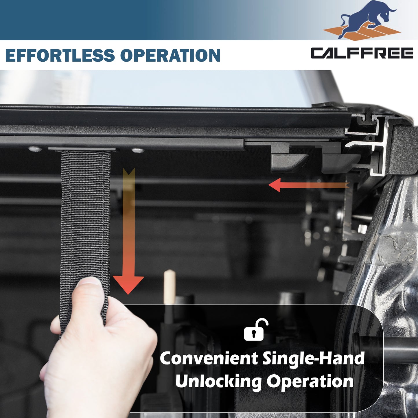 Honda Ridgeline 2017-2025 Calffree Low Profile Hard Trifold Truck Bed Tonneau Cover 5' Bed 64"