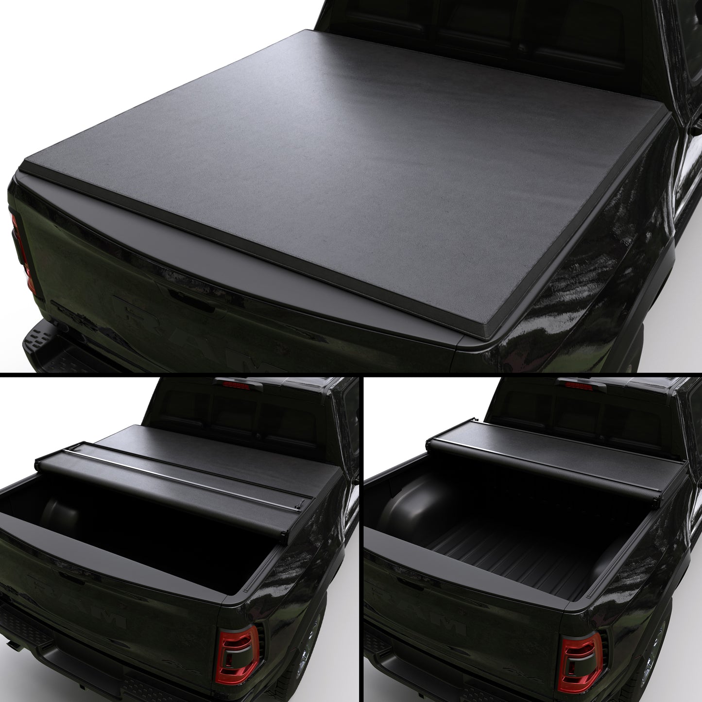 Dodge Ram 1500 2009-2025 Soft Trifold Truck Bed Tonneau Cover Without Ram Box