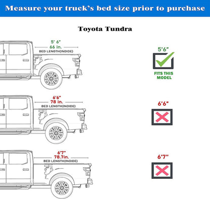 Soft Roll Up Truck Bed Tonneau Cover|CFSR034|Fits 2022 - 2025 Toyota Tundra 5‘6" Bed (66.7")